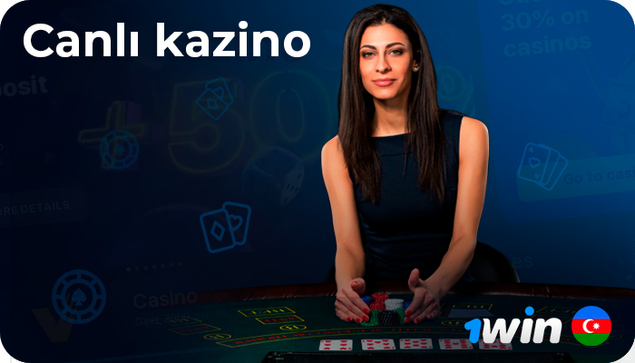1win AZ-da Canlı Casino - Blackjack, Poker və s
