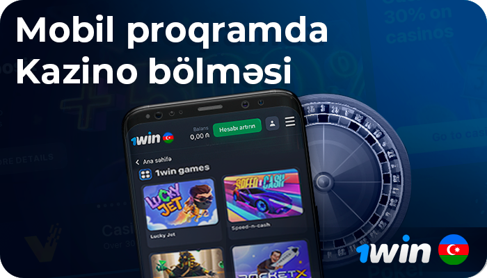 1 Win Mobil proqramda kazino bölməsi