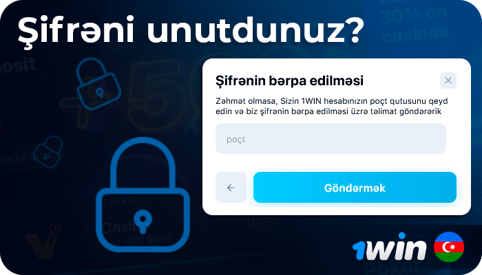 1Win AZ-da hesab bərpa forması - hesabınıza girişi necə bərpa etmək olar