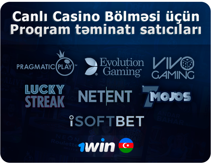 1Win-də canlı oyun tərtibatçıları - Pragmatic Live, Lucky Streak, NetEnt və s