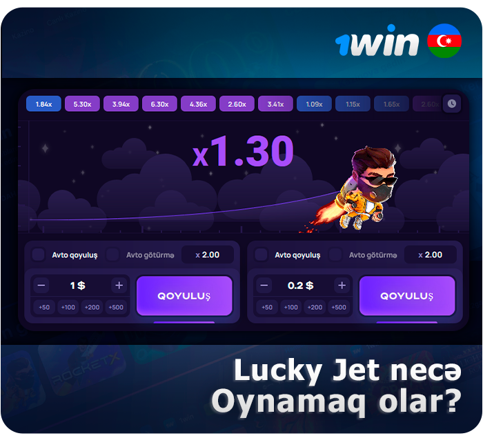 1Win saytında Lucky Jet oyununu oynamağa necə başlamaq olar - oyuna necə mərc qoymaq olar