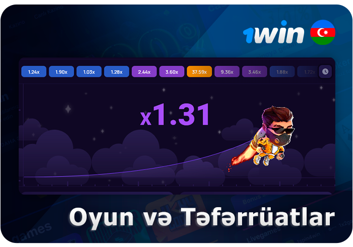1Win saytında Lucky Jet oyununun oynanışı - oyun necə görünür