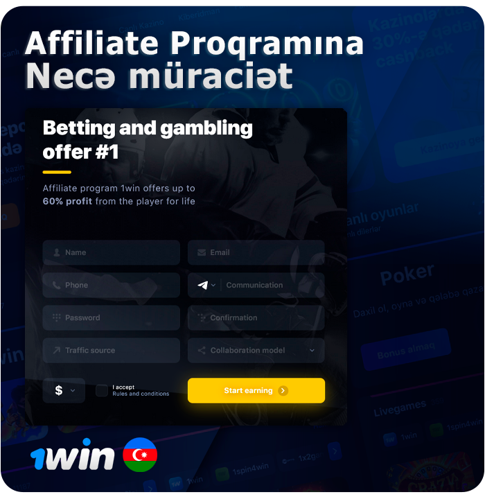 1Win ortaq proqramına necə qeydiyyatdan keçmək olar - addım-addım təlimat