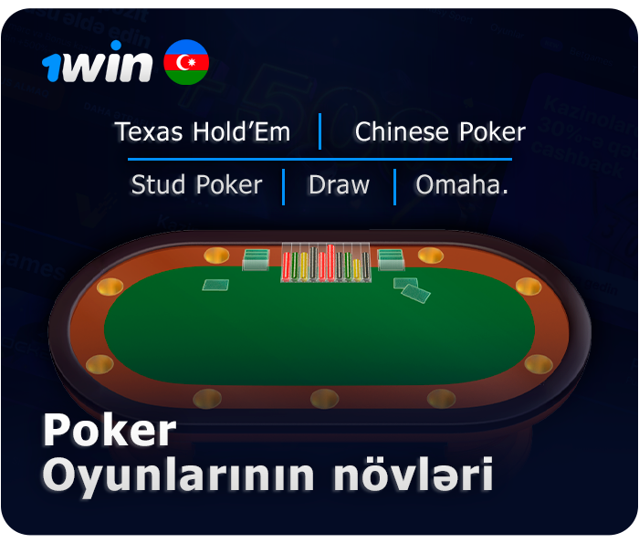1Win oyunçuları üçün mövcud poker növləri