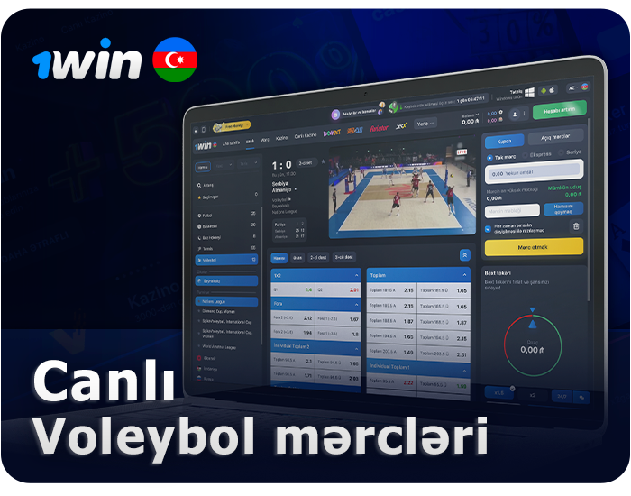 1Win saytında canlı voleybol matçları