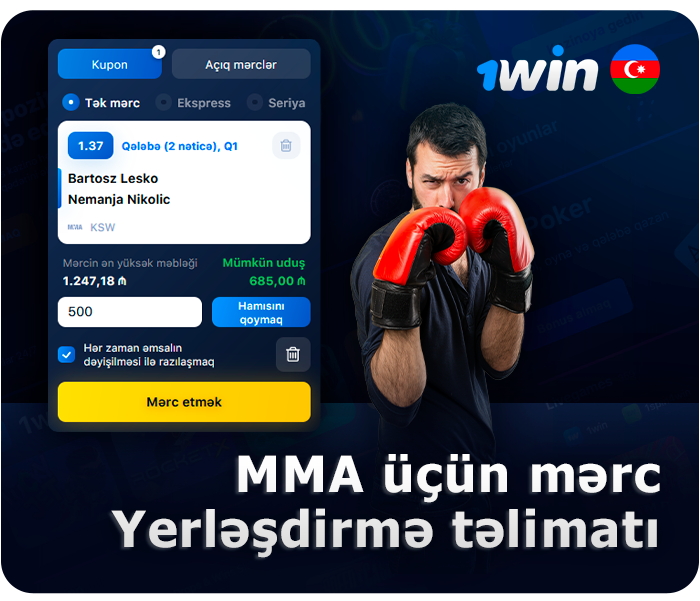 1Win-də MMA döyüşünə necə mərc etmək olar