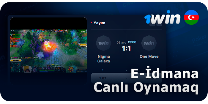 1Win-də espor matçlarına canlı mərc